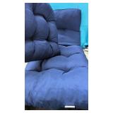 New Dark  Blue Bench or Chaise Cushion + 1 Pillow