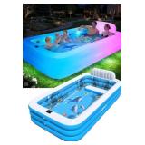 Extra Large Inflatable Pool with Light, Solar