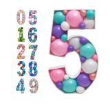 28 inch DIY Mosaic Balloon Number 5 Frame, Party