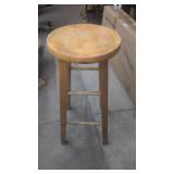 Wooden Stool 29" tall  x 12.5" round