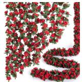 8Pcs x 8.2FT Artificial Flower Garland Floral