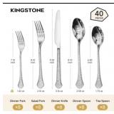 (New) 40pc Kingstone Stainless Flatware set