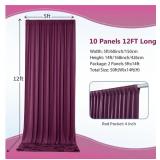 50ft×12ft Wrinkle Free Burgundy Backdrop Curtain