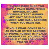 Registration Info Must Be Current & Valid