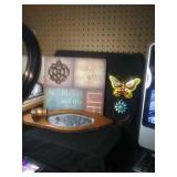 Misc. 3 decorative hanging pieces. Metal