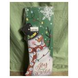 New - Christmas sign - snowman- 9.5 x 23.5in -