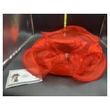 Red designer hat