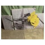 Yellow rose canvas wall hangers - 2 12x24in & 2