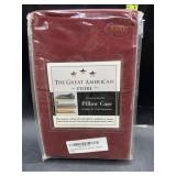 New - 2 king size pillow cases - red