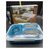 3 compartment lunch box- does have small hole in