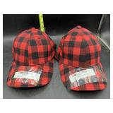New - 2 red buffalo plaid hats