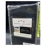 New - 2 king size pillow cases - black