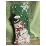 New - Christmas sign - snowman- 9.5 x 23.5in -