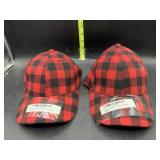 New - 2 red buffalo plaid hats
