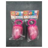 2 pink baby food feeders - new
