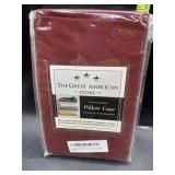 New - 2 king size pillow cases - red