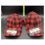 New - 2 red buffalo plaid hats