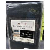 New - 2 king size pillow cases - black