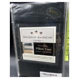 New - 2 king size pillow cases - black