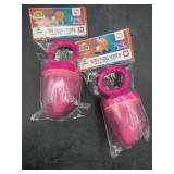 2 pink baby food feeders - new