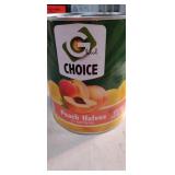 Large can Of Peach Halves in Light Syrup. in date