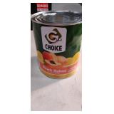 Large can of Peach Halves in Light Syrup In Date