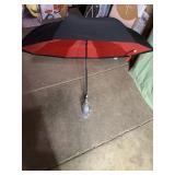 New red inverted umbrella