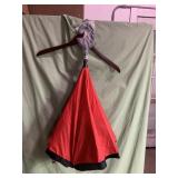 Red inverted umbrella