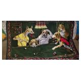 Vintage Dogs Playing Pool Tapestry 54" x 37" Man