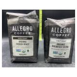 2 allegro coffee - 1 light roast whole bean & 1