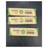 3 grey rubber reusable straws