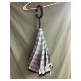 New green striped inverted umbrella