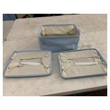 3 canvas collapsable baskets