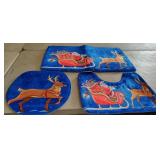 New Santa & Reindeer 3pc.Bathroom Decor Toilet