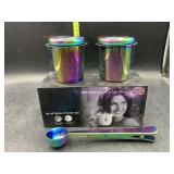 Stainless steel tea infuser with spoon