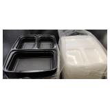 New 3 Compartment meal Prep Containers with Lids
