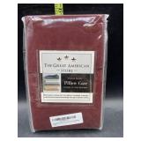 Pair of king size pillow cases - red