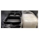 New 3 Compartment meal Prep Containers with Lids