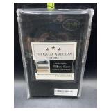 Pair of king size pillow cases - black