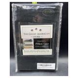 Pair of king size pillow cases - black
