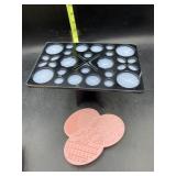 Makeup brush holder and cleaning mat