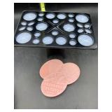 Makeup brush holder and cleaning mat