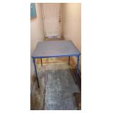 Blue Card Table. Good Condition vinyl Top is Good