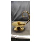 Large Brass Candle Holder 9" Tall