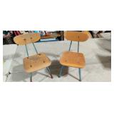 Pair of Small Childs School Type Chairs.