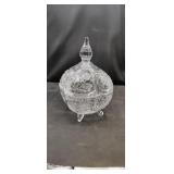 Large Lead Crystal Covered Dish Very Nice!