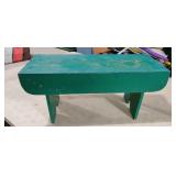 Green Wash Bench 33" Long. 16" Tall. 13 " wide.