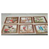 6 Oriental Placemats  Reversible