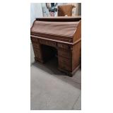 Oak 54" S Curve Roll Top Desk. Good Condition