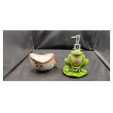 Frog Lotion Container & Fish Soap Dish